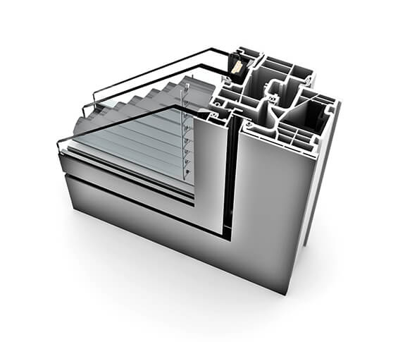 KV 350 – zespolone okno PCV-aluminiowe ze zintegrowaną żaluzją i baterią solarną